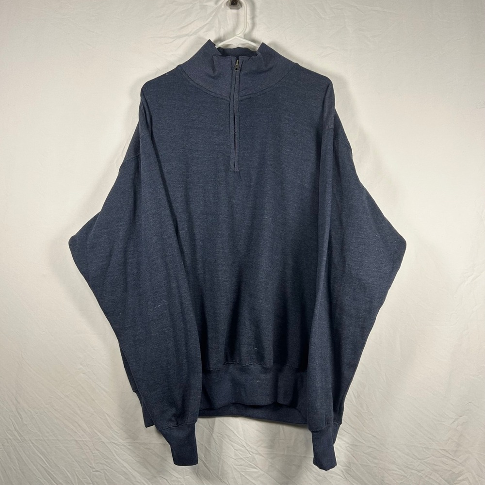 Exist Quarter Zip Pullover Mens XL Navy Blue Heather Fleece Sweatshirt